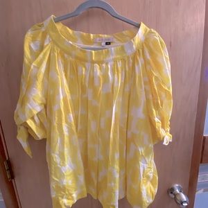See by Chloe yellow and white print cotton top
